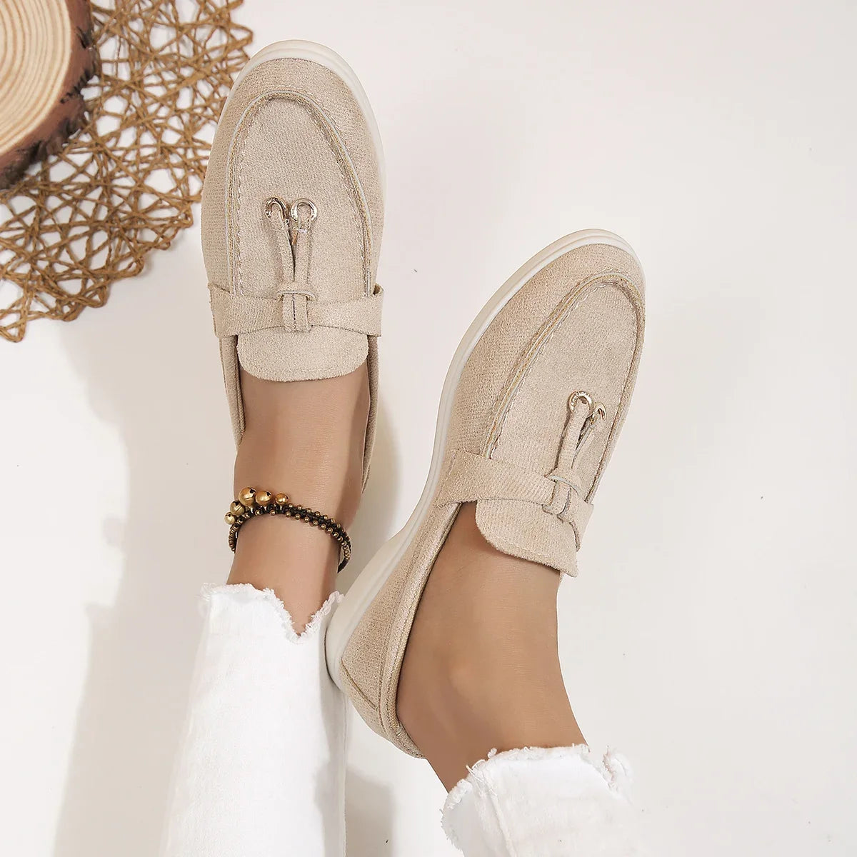 Women’s Slip-On Cotton Loafers – Lightweight Casual Flats for Everyday Wear