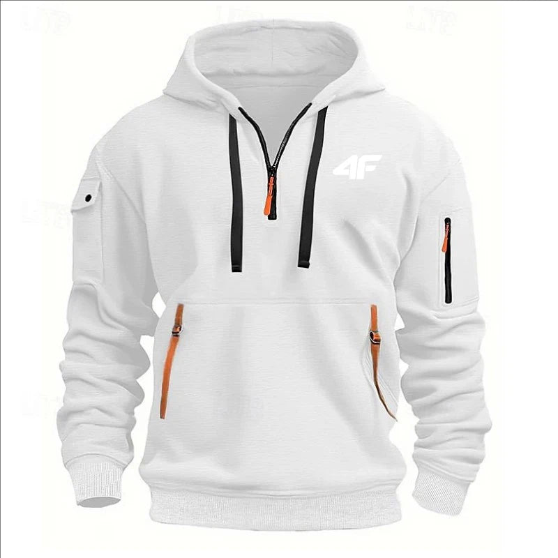 Men’s Thick Winter Hoodie – Loose Fit Printed Sports Streetwear Pullover