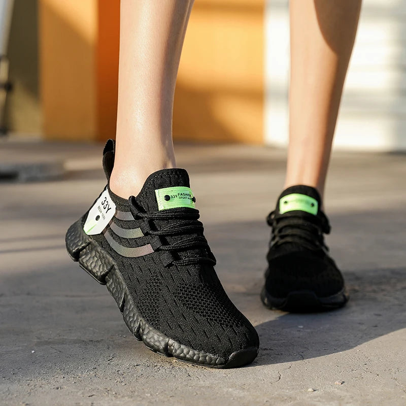 Men’s Lace-Up Mesh Sneakers – Lightweight Breathable Casual Walking Shoes