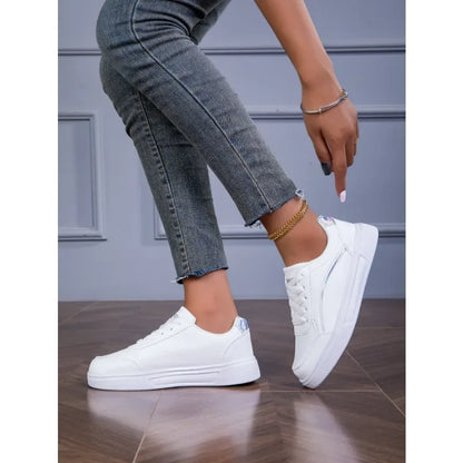 MAEDEF™ Women’s Waterproof PU Sneakers – Lightweight Lace-Up Walking Shoes