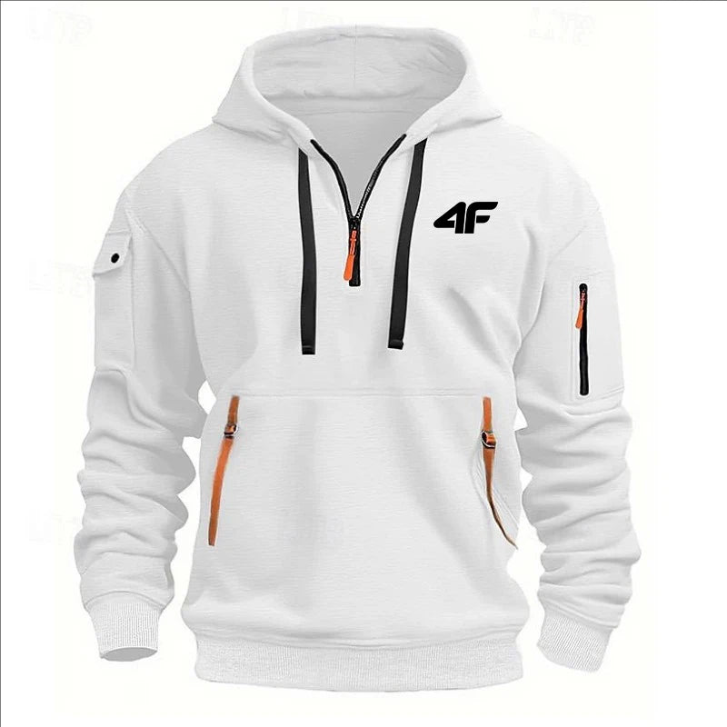 Men’s Thick Winter Hoodie – Loose Fit Printed Sports Streetwear Pullover