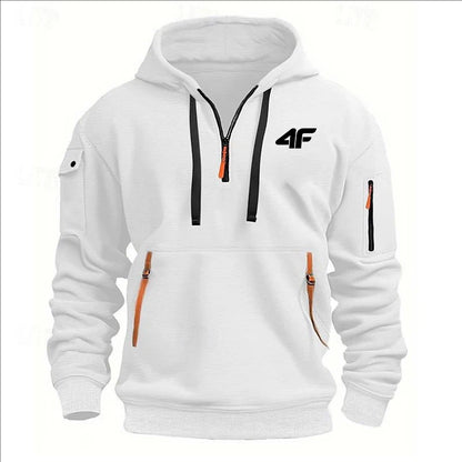 Men’s Thick Winter Hoodie – Loose Fit Printed Sports Streetwear Pullover