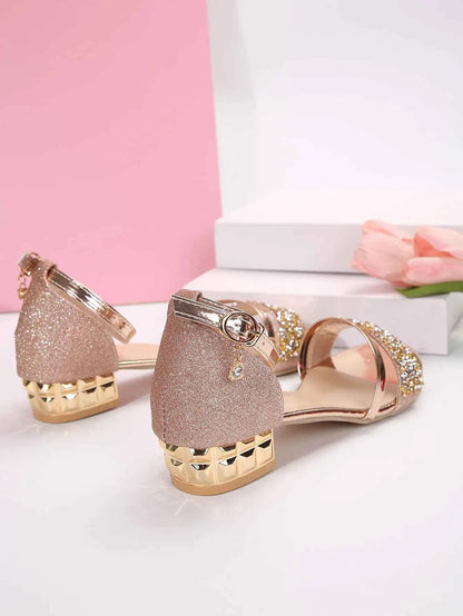 Luxe Gold & Silver Heeled Sandals – Elegant Open Toe Style