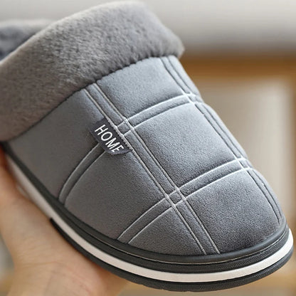 Men’s Cozy Flannel Memory Foam Slippers – Winter Comfort Slip-On
