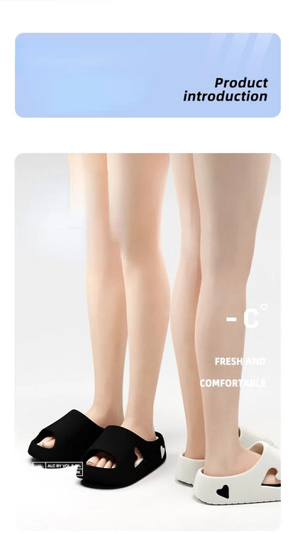 Women’s Love Heart Cloud Slippers – Non-Slip EVA Platform Sandals Indoor/Outdoor