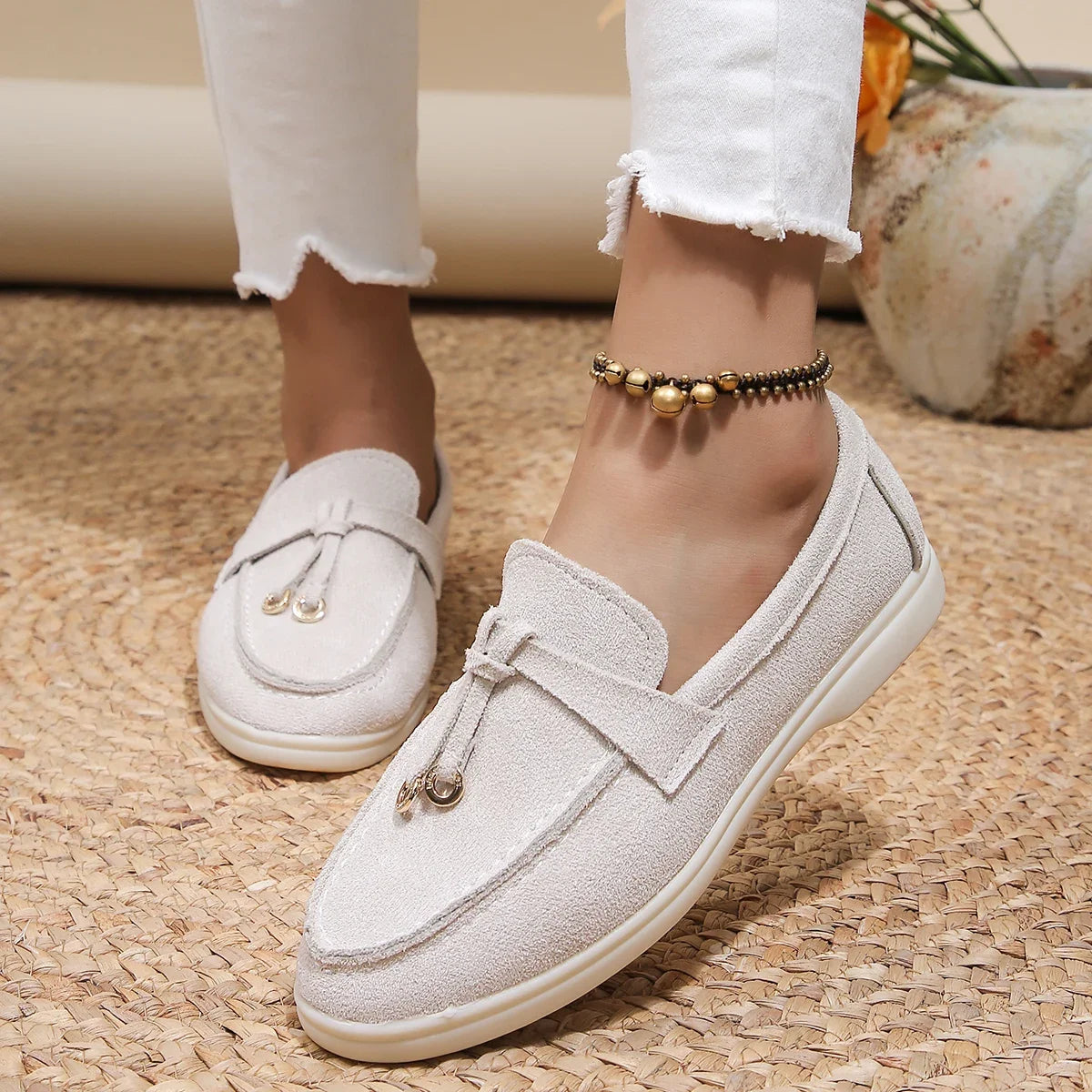Women’s Slip-On Cotton Loafers – Lightweight Casual Flats for Everyday Wear