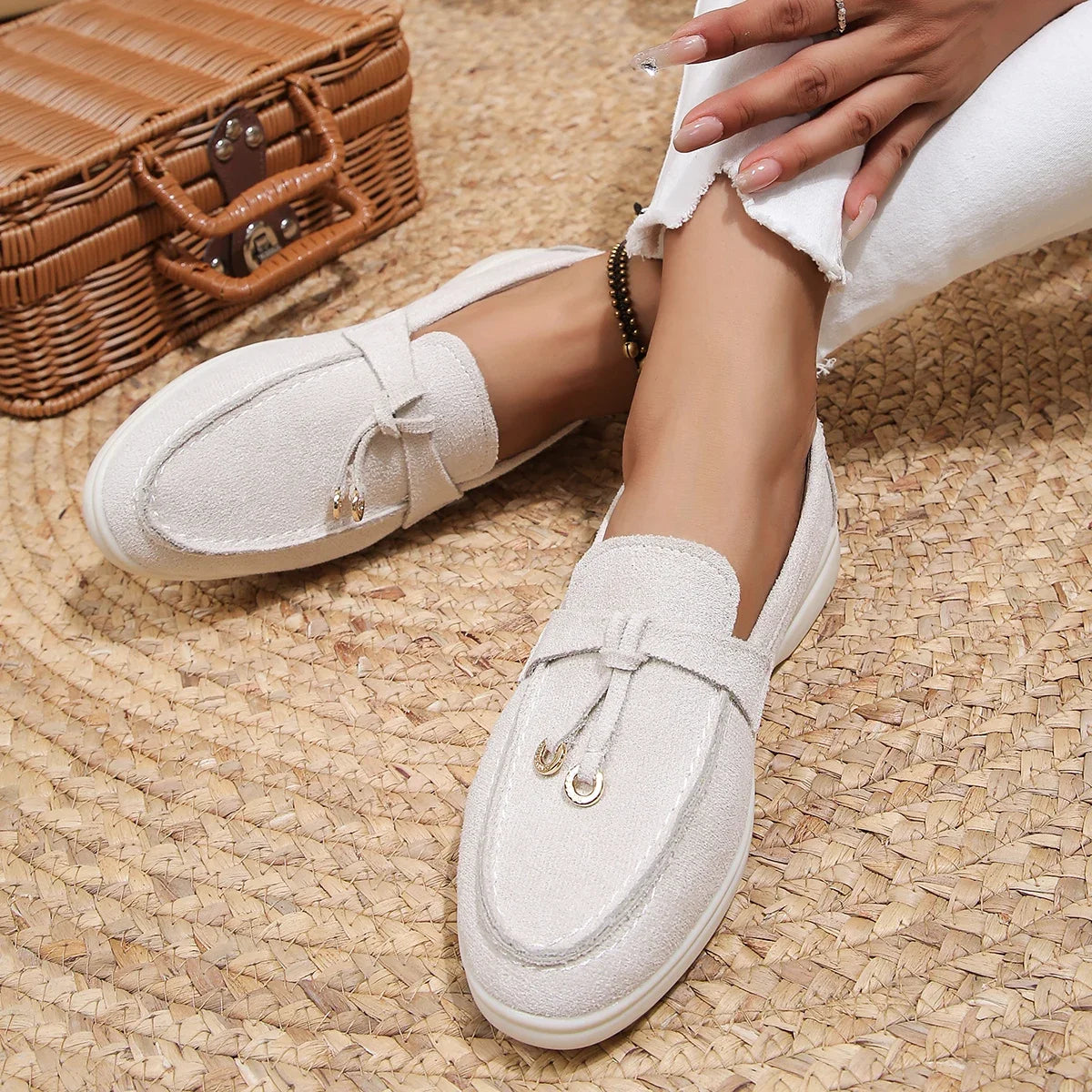 Women’s Slip-On Cotton Loafers – Lightweight Casual Flats for Everyday Wear