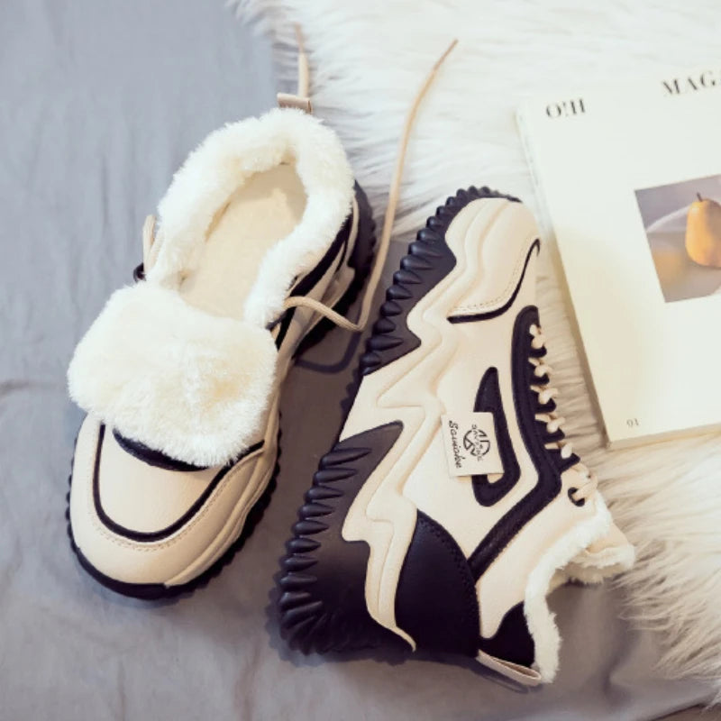 Loom & Soul Women’s High-Top Platform Sneakers – Warm Cotton Winter Shoes