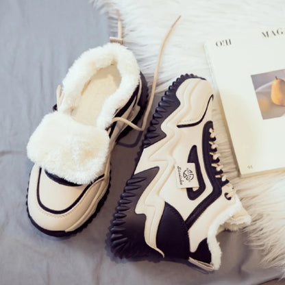 Loom & Soul Women’s High-Top Platform Sneakers – Warm Cotton Winter Shoes
