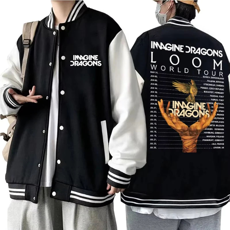 Loom & Soul “Imagine Dragons World Tour” Unisex Baseball Jacket – 2025 Edition