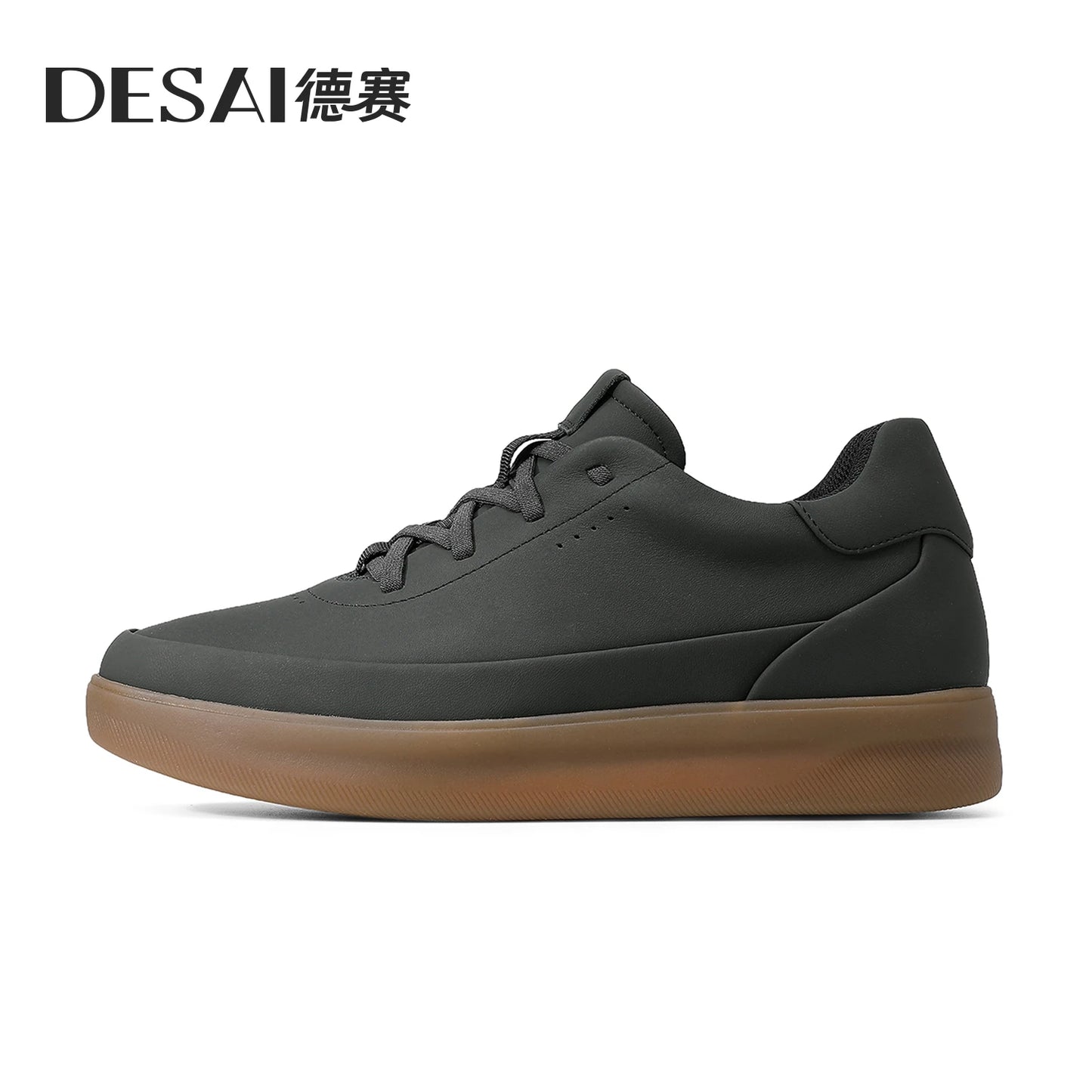 Desai™ DS3097 Men’s Leather Casual Shoes – Lightweight Breathable Soft Sole Sneakers