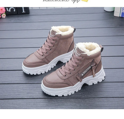 Loom & Soul Women’s Warm Winter Boots – British Style Thick-Soled Ankle Boot