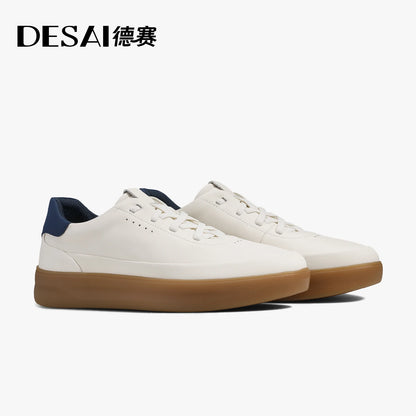 Desai™ DS3097 Men’s Leather Casual Shoes – Lightweight Breathable Soft Sole Sneakers