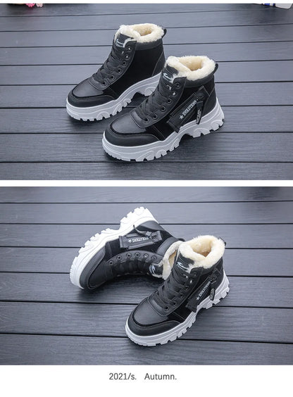 Loom & Soul Women’s Warm Winter Boots – British Style Thick-Soled Ankle Boot