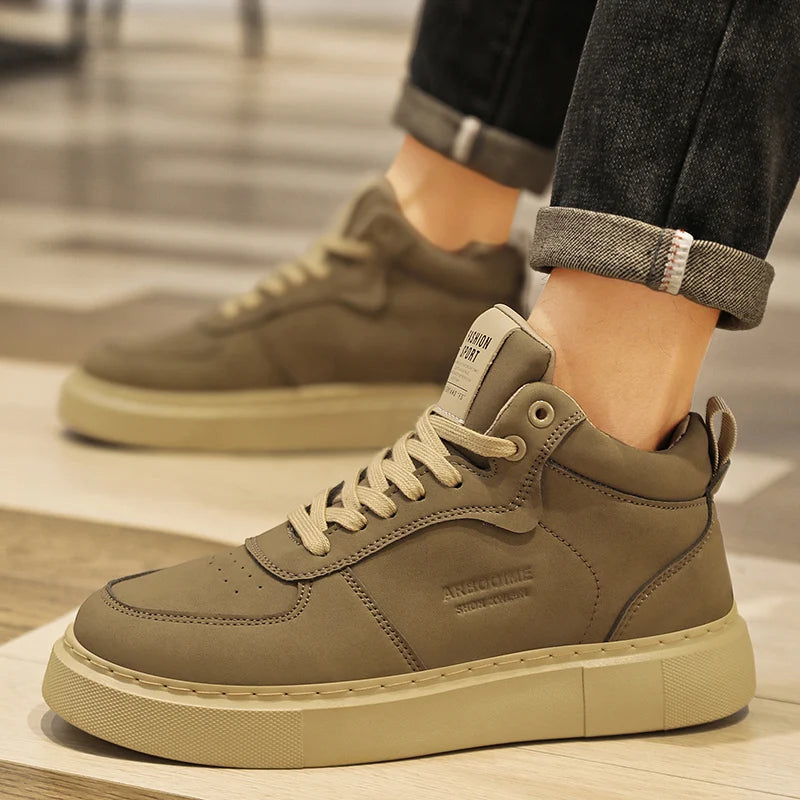 Loom & Soul Men’s Mid-Top Skate Sneakers – 2025 Breathable Casual Shoes