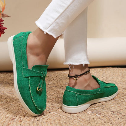 Women’s Slip-On Cotton Loafers – Lightweight Casual Flats for Everyday Wear