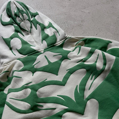 Lipswag Geometric Zip Hoodie – Men’s Y2K Streetwear Casual Hooded Sweatshirt