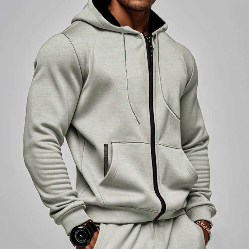 Men’s Fleece Zip Hoodie – Soft Comfort Fit Long Sleeve Sports Sweatshirt