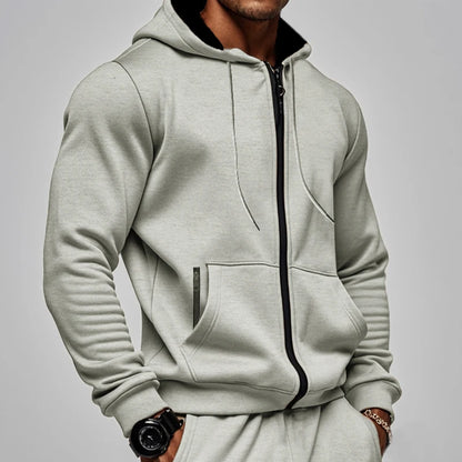 Men’s Fleece Zip Hoodie – Soft Comfort Fit Long Sleeve Sports Sweatshirt