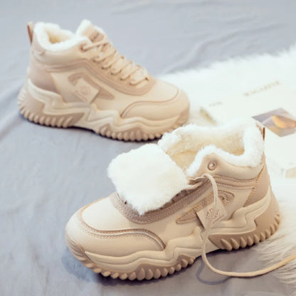 Loom & Soul Women’s High-Top Platform Sneakers – Warm Cotton Winter Shoes