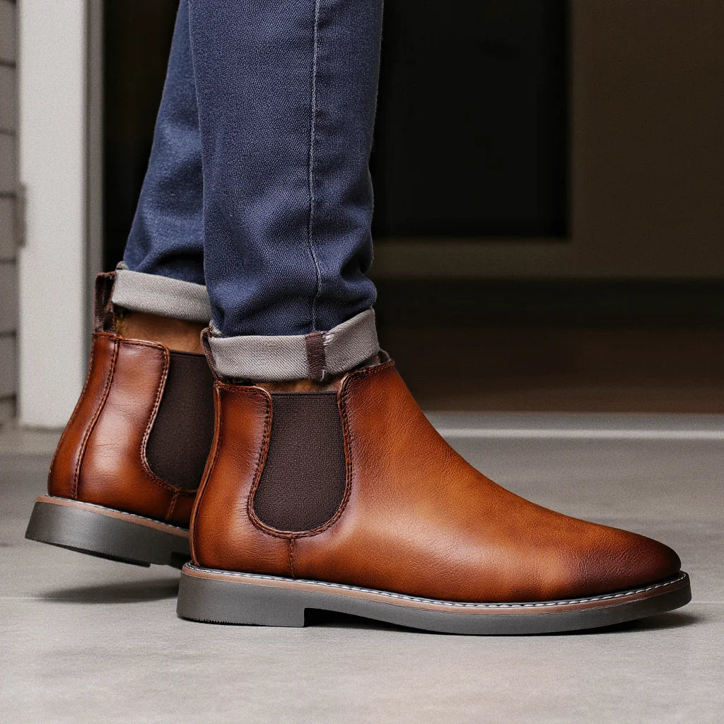 Loom & Soul Men’s Retro Chelsea Boots – Classic Slip-On British Style Boots