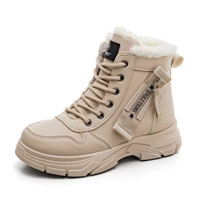 Loom & Soul Women’s Winter Snow Boots – Warm PU Mid-Calf Platform Boots