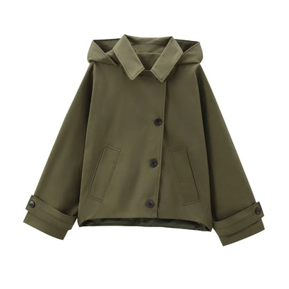 EleganceEase™ Hooded Lapel Jacket – Timeless Autumn Style, Effortless Confidence