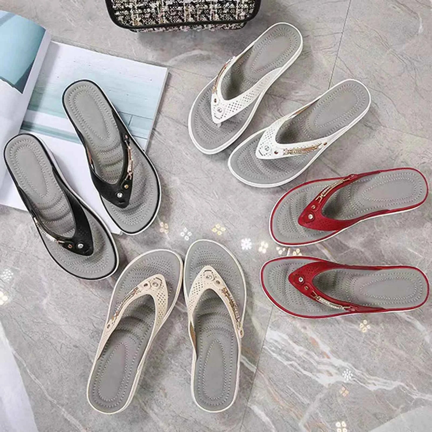 Open Toe Summer Slides – Non-Slip Casual Beach Sandals