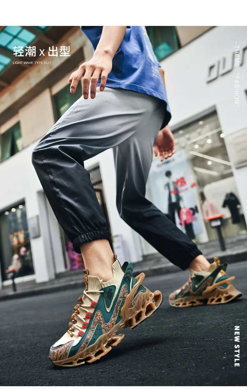 Men’s Breathable Flyknit Sneakers – Casual Trainers, Lightweight Walking Shoes