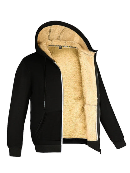 Loom & Soul Unisex Winter Lambswool Fleece Jacket – Warm Thick Hooded Coat