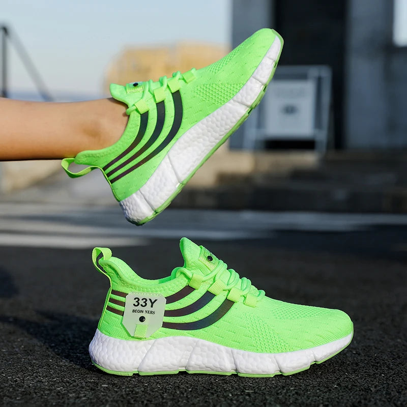 Men’s Lace-Up Mesh Sneakers – Lightweight Breathable Casual Walking Shoes