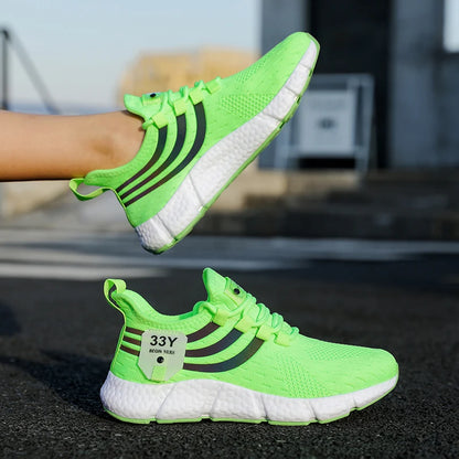 Men’s Lace-Up Mesh Sneakers – Lightweight Breathable Casual Walking Shoes