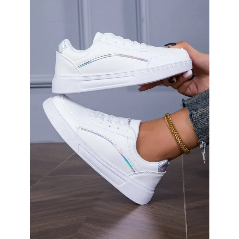 MAEDEF™ Women’s Waterproof PU Sneakers – Lightweight Lace-Up Walking Shoes