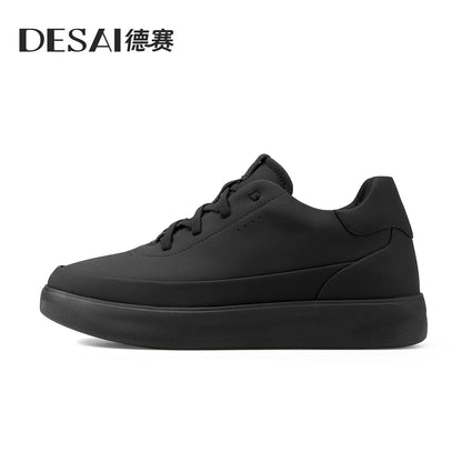 Desai™ DS3097 Men’s Leather Casual Shoes – Lightweight Breathable Soft Sole Sneakers