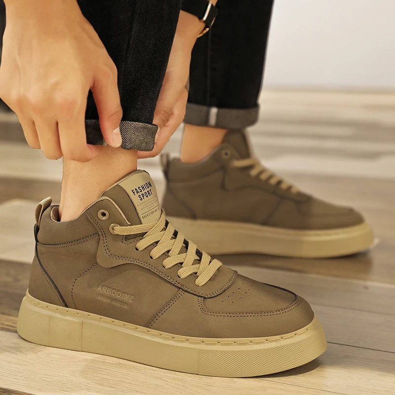 Loom & Soul Men’s Mid-Top Skate Sneakers – 2025 Breathable Casual Shoes