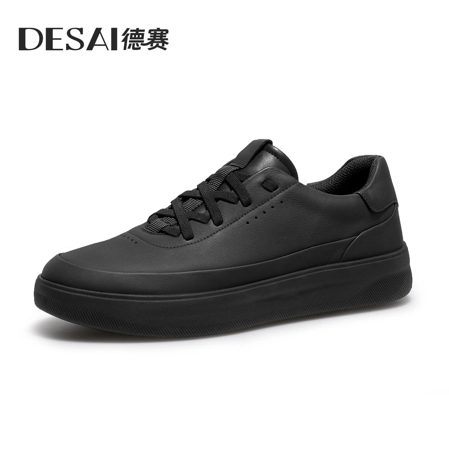 Desai™ DS3097 Men’s Leather Casual Shoes – Lightweight Breathable Soft Sole Sneakers