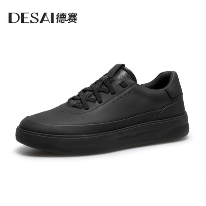 Desai™ DS3097 Men’s Leather Casual Shoes – Lightweight Breathable Soft Sole Sneakers