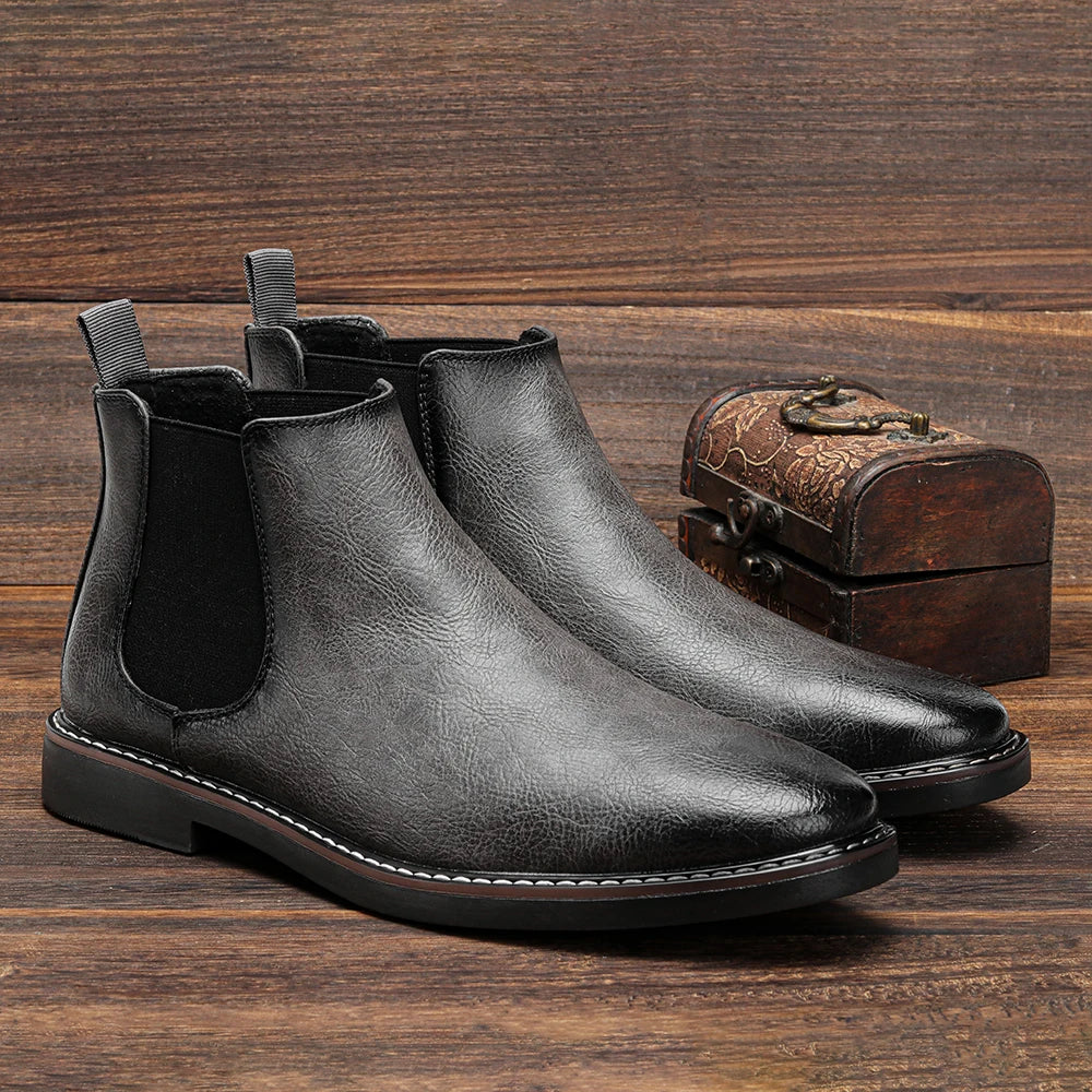 Loom & Soul Men’s Retro Chelsea Boots – Classic Slip-On British Style Boots