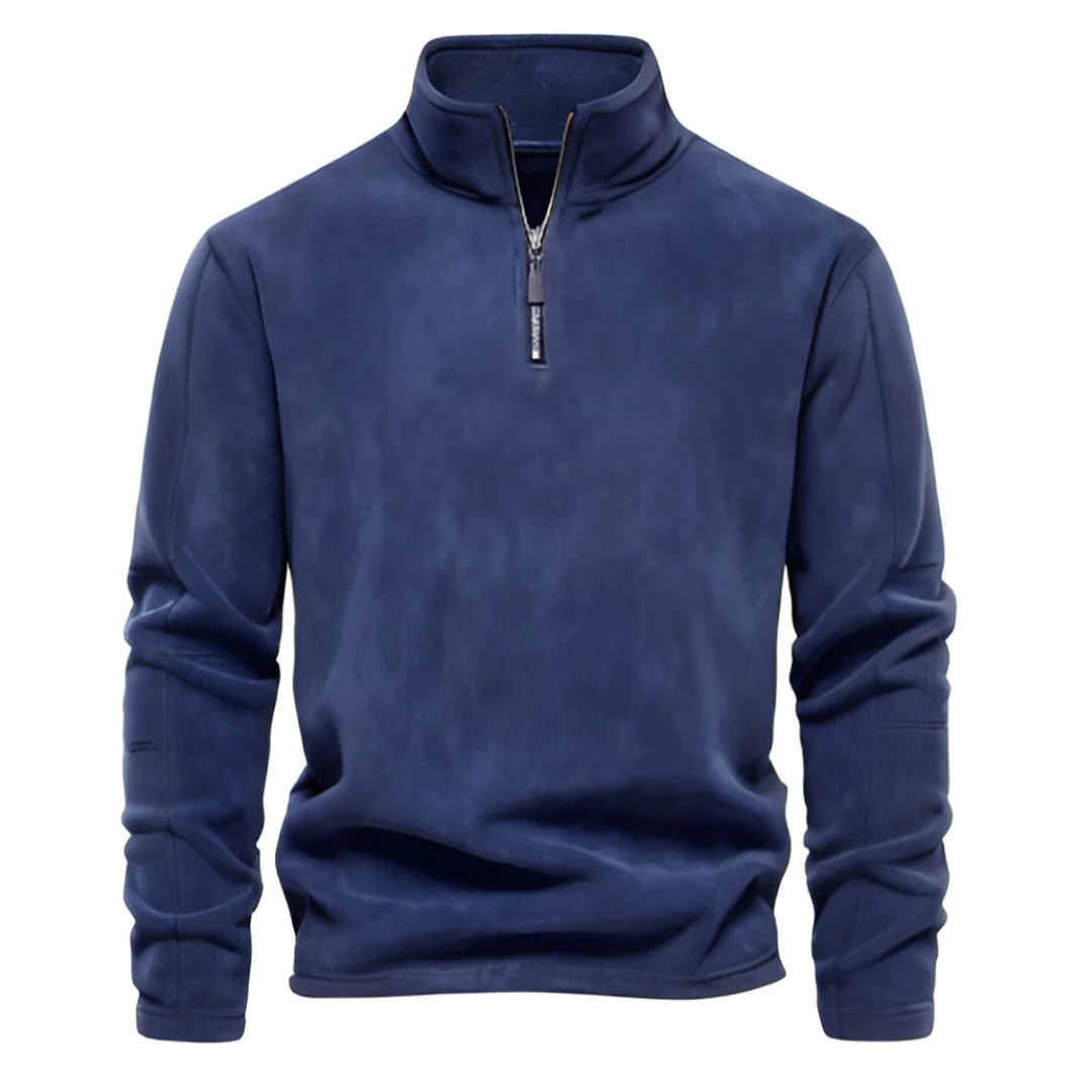 AIOPESON Men’s Thick Fleece Pullover – Turn-Down Collar Winter Sweatshirt