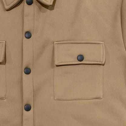 Loom & Soul Men’s Winter Fleece Lapel Jacket – Slim Fit Single-Breasted Coat