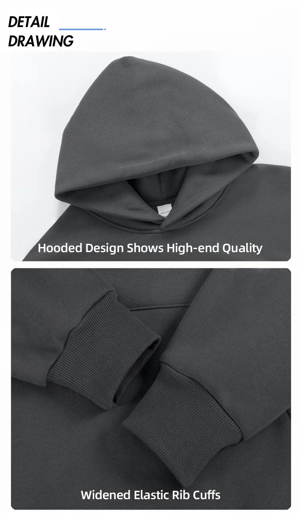 Men’s Heavy Fleece Hoodie – Thick Cotton Pullover Casual Streetwear Sweatshirt