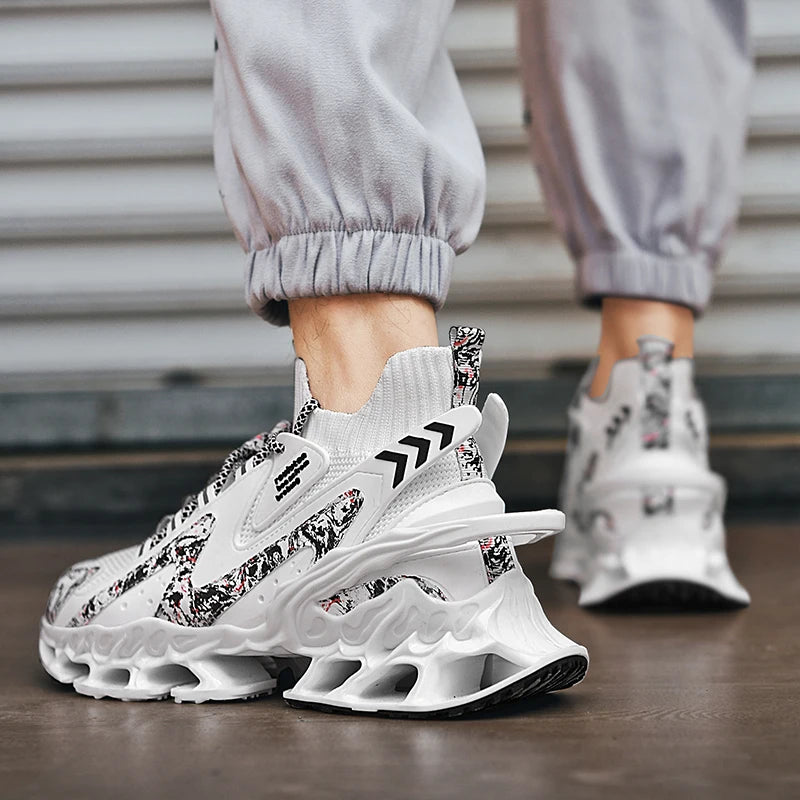 Men’s Breathable Flyknit Sneakers – Casual Trainers, Lightweight Walking Shoes