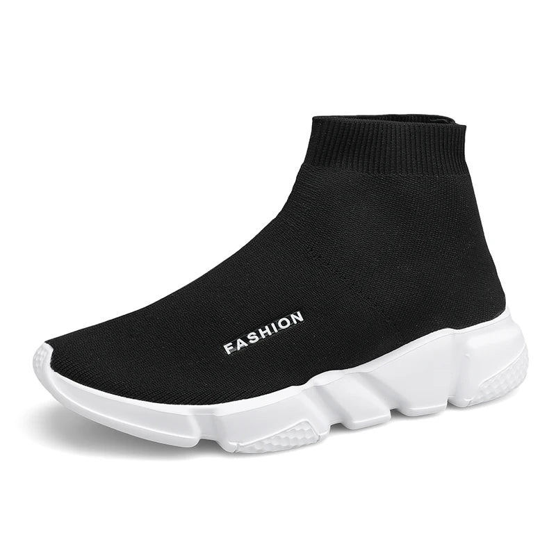 High-Top Sock Running Shoes – Unisex Slip-On Trainers | Reflective, Breathable, Lightweight Sneakers for Men & Women