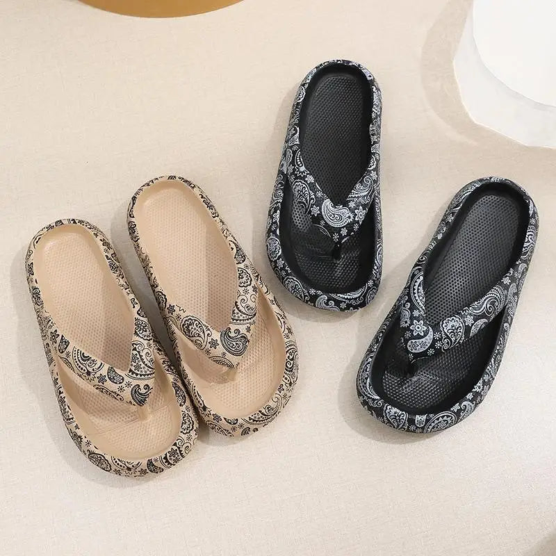 Women’s Leopard Platform Flip Flops – Lightweight Summer Slides