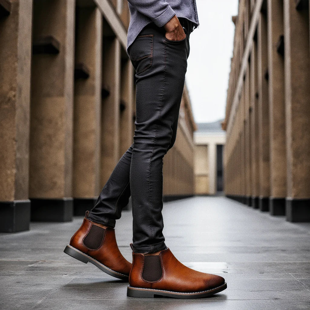 Loom & Soul Men’s Retro Chelsea Boots – Classic Slip-On British Style Boots