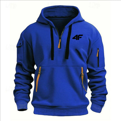 Men’s Thick Winter Hoodie – Loose Fit Printed Sports Streetwear Pullover