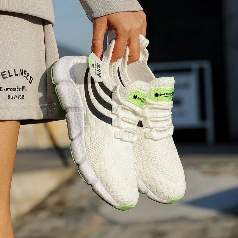 Men’s Lace-Up Mesh Sneakers – Lightweight Breathable Casual Walking Shoes