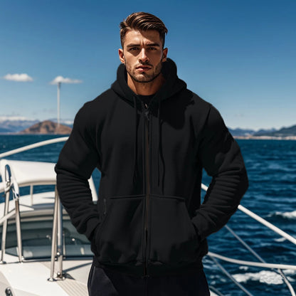 Men’s Fleece Zip Hoodie – Soft Comfort Fit Long Sleeve Sports Sweatshirt