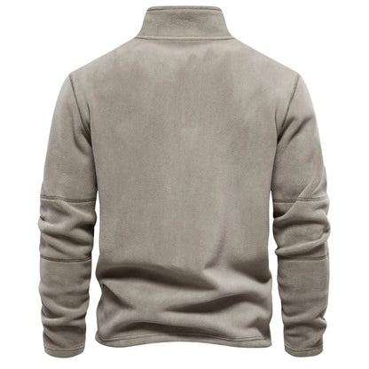 AIOPESON Men’s Thick Fleece Pullover – Turn-Down Collar Winter Sweatshirt