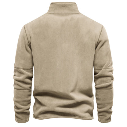 AIOPESON Men’s Thick Fleece Pullover – Turn-Down Collar Winter Sweatshirt